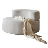 Velvet Single Sofa, Oversized Round Chair